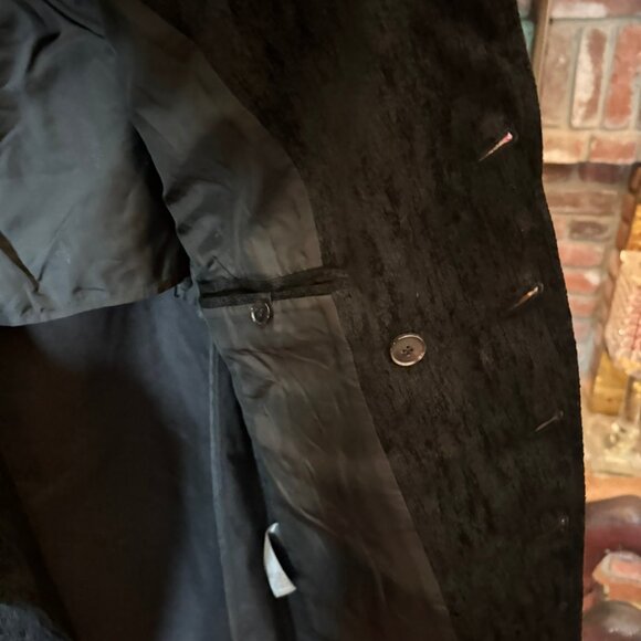 $1298 JOHN VARVATOS Textured Double Breasted BLACK COAT (szIT48) - Picture 5 of 11